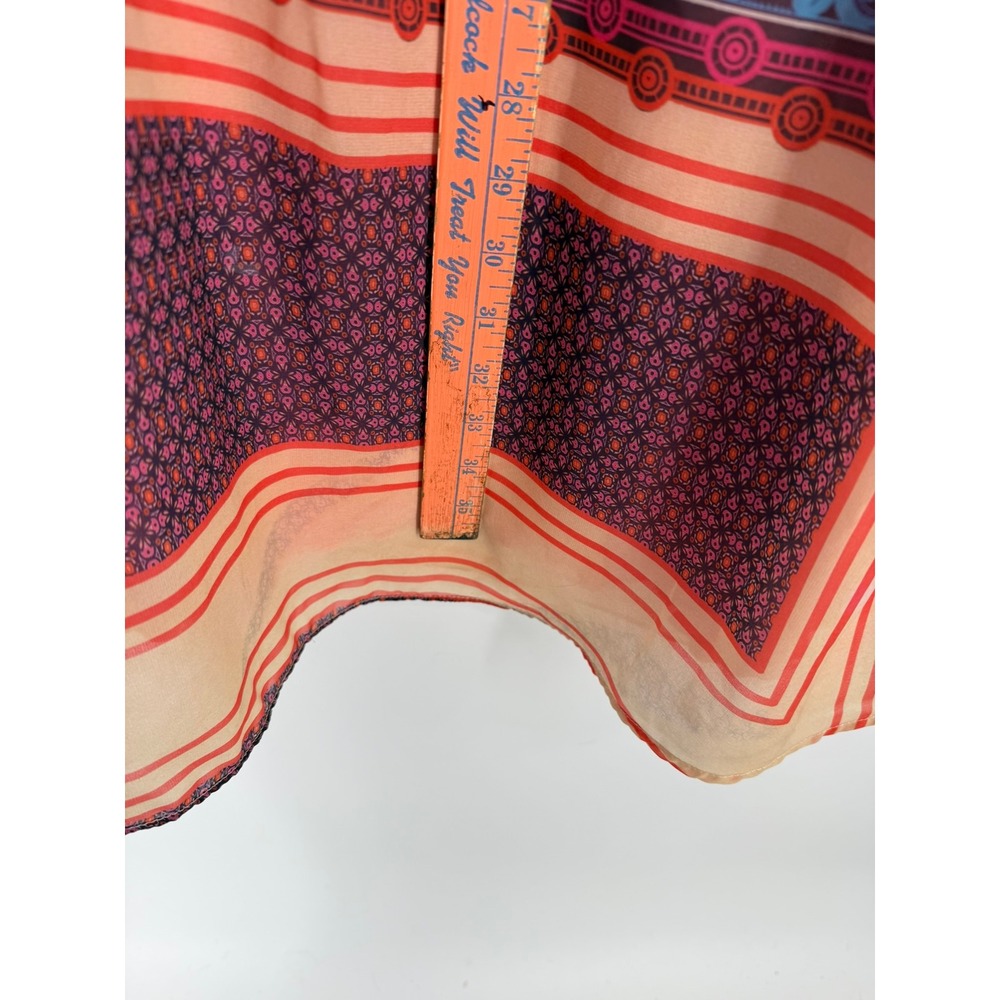 Boho Scarf Print Midi Skirt Bandana Paisley Lined Pull On Hippie Indie Medium - Picture 7 of 9